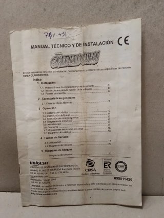 Manual Técnico y de Instalación CIRSA GLADIADORES
