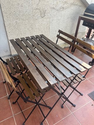 Mesa y 2 Sillas Terraza Plegables
