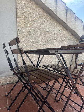 Mesa y 2 Sillas Terraza Plegables
