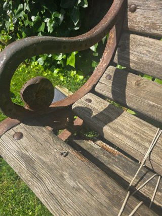 Banco antiguo de hierro y madera 180 cm