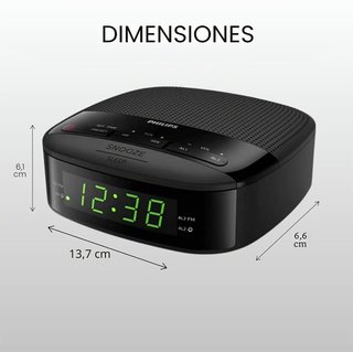 Radio Despertador Philips Negro