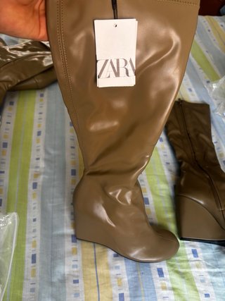 Botas Zara Cuña Marrón Talla 36-37 y 38-39