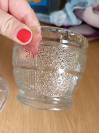 Azucarero de cristal labrado