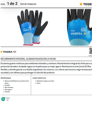 Guantes Tegera 737 Talla 9 (3 pares)