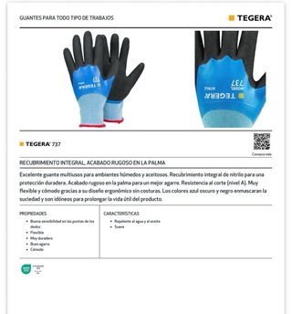 Guantes Tegera 737 Talla 9 (3 pares)