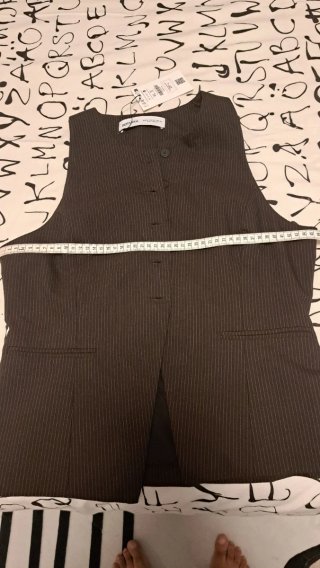 Chaleco Bershka Pichi Rayas Marrón Talla XL