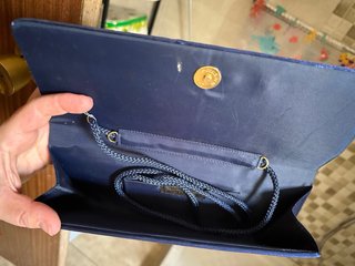 Bolso de fiesta azul y morado