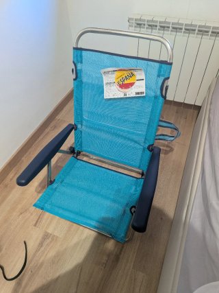 2 Sillas Playa Plegables Metal y Tela