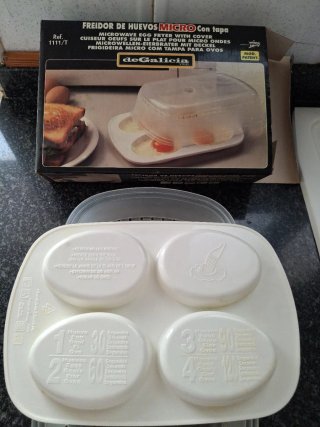 Freidora de huevos microondas con tapa