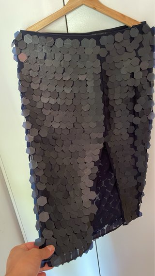 Falda Zara Midi Talla M azul marino