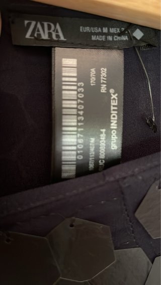 Falda Zara Midi Talla M azul marino
