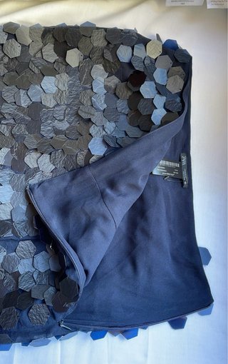 Falda Zara Midi Talla M azul marino