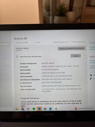 Portátil ASUS ZENBOOK