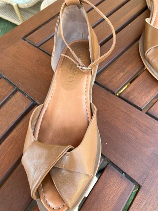 Sandalias Piel Marrón Talla 38