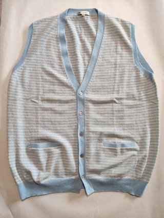 Gilet Lanerie Colombo puro cashmere azzurro