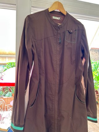 Gabardina Shunkfunk Marrón y Turquesa