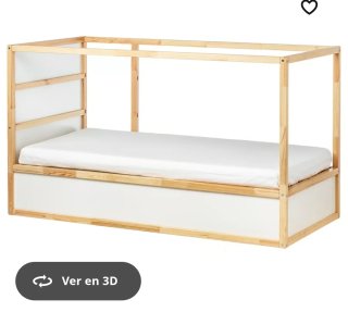 Cama infantil Kura madera/azul