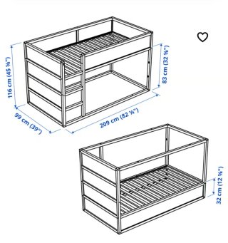 Cama infantil Kura madera/azul