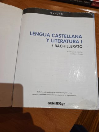 Lengua castellana y literatura I. Libro del est...