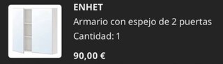 Armario Baño Ikea ENHET Plata/Blanco