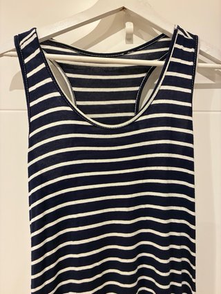 Vestido largo rayas azul y blanco