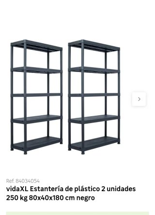 2 Estanterías Plástico Resistente Negras