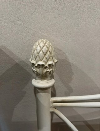 Cabecero forjado blanco roto