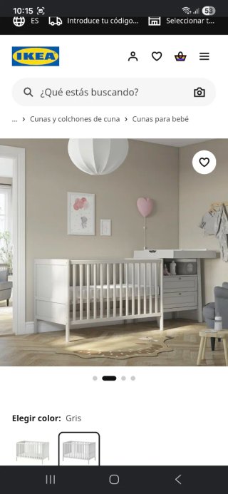 Cuna Ikea Sundvik Gris
