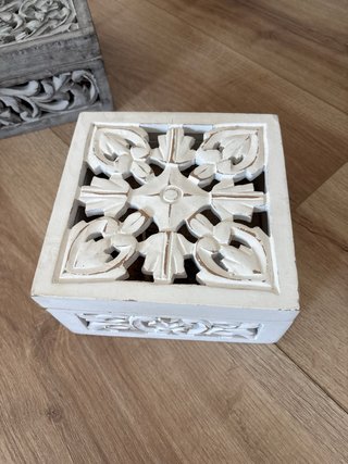 Caja joyero decorada gris y blanco