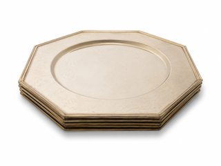 Set di 6 sottopiatti argentati anni '80