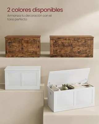 Baúl Puff Banco Almacenaje 100cm Vasagle LSB164W01