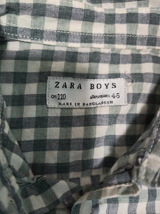 Camisa cuadros Zara Boys 4-5 años