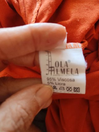 Falda larga naranja talla M Lola Almela