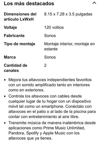 Amplificador Sonos AMP ZP120