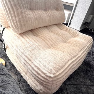 Sofá Cama Plegable Beige Corduroy