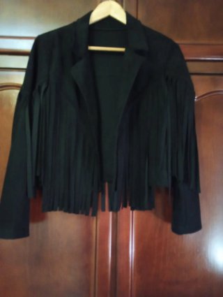 Chaqueta antelina italiana negra