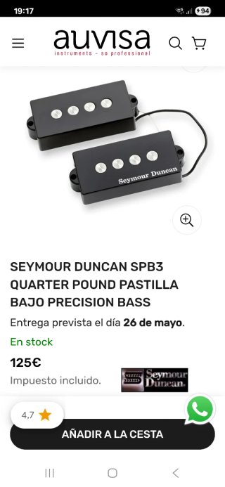 Bajo Squier Classic Vibe Precision Bass