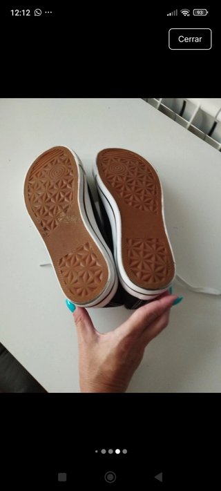 Zapatillas  lona negra y puntera blanca 41 Número
