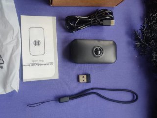 Mini Lector Código Barras Bluetooth Negro