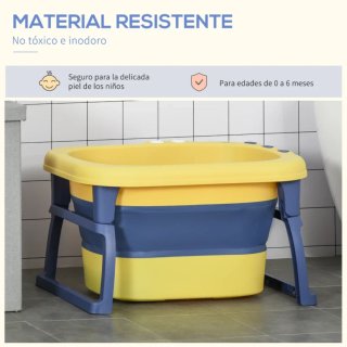 Bañera Plegable Infantil Amarilla y Azul