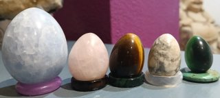 Colección 5 huevos minerales decorativos.+ Perfil