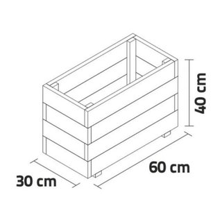 Jardinera madera Hortalia 60x30x40 50L