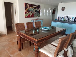 Comedor Madera Antigua 6 Sillas Mimbre