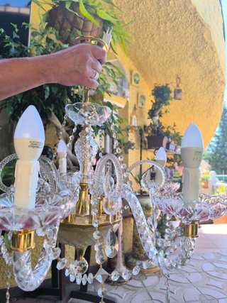 Gran Lámpara de Techo Bohemia con Cristales