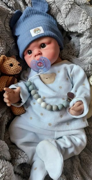 Reborn niño silicona platino 47cm piel blanquita