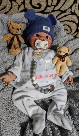 Reborn niño silicona platino 47cm piel blanquita
