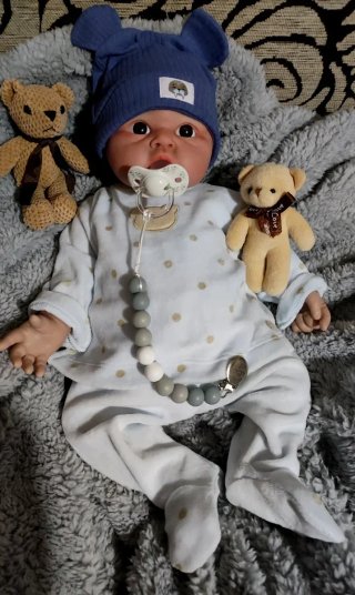 Reborn niño silicona platino 47cm piel blanquita