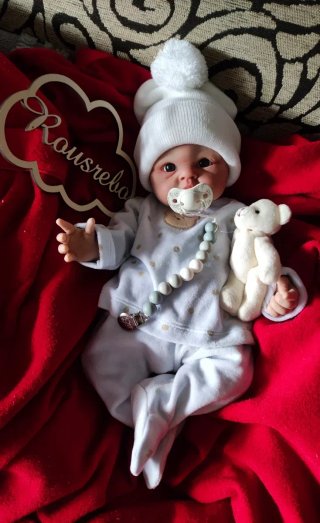 Reborn niño silicona platino 47cm piel blanquita
