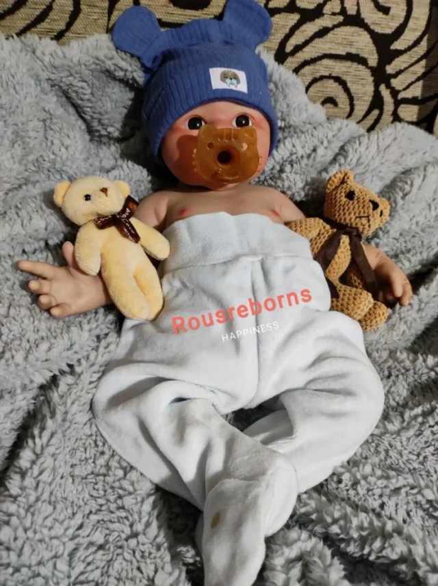 Reborn niño silicona platino 47cm piel blanquita