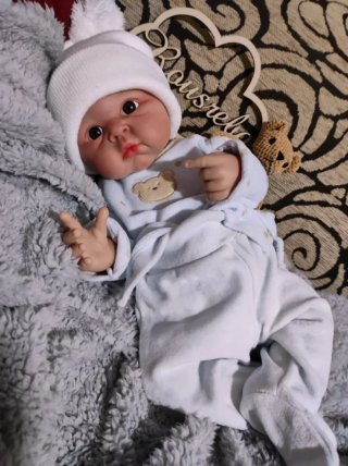 Reborn niño silicona platino 47cm piel blanquita